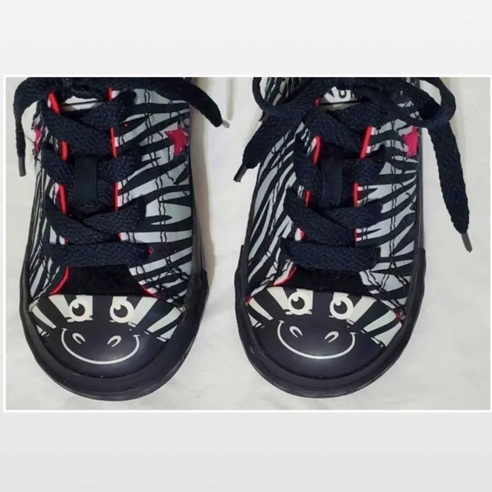 Converse One Star Suave Zebra Print Infant Toddle Girl Size 7 Shoes